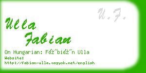 ulla fabian business card